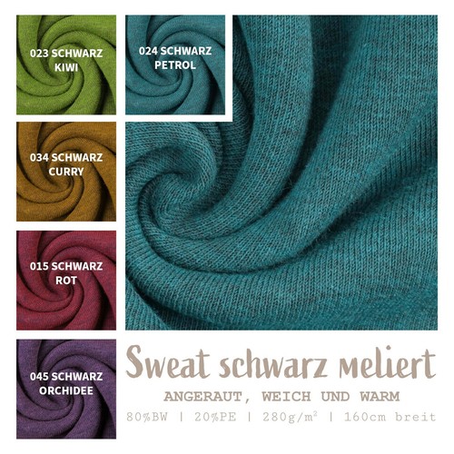Wintersweat meterware schwarz - wintersweat,