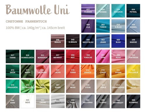 Baumwollstoff uni meterware - baumwollstoff,