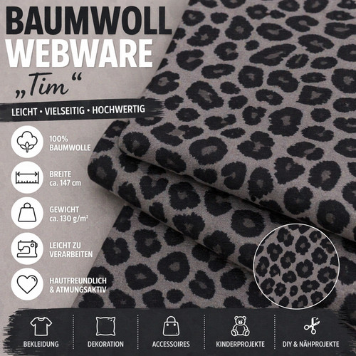 Baumwollstoff leo meterware - leo,