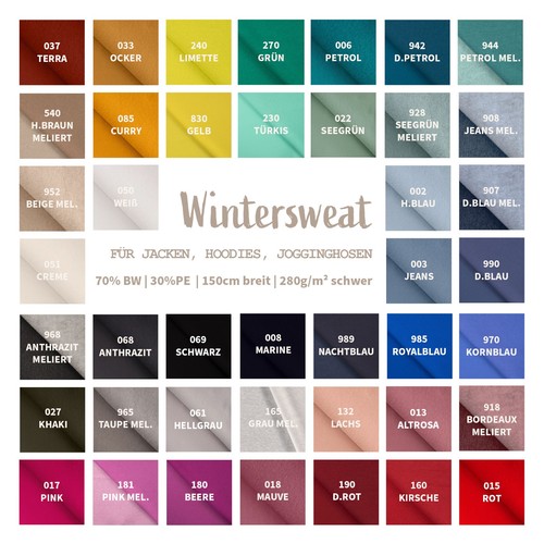 Wintersweat meterware uni - uni,